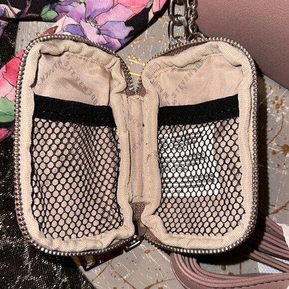 Steve Madden Mauve Faux Leather Mini Crossbody Purse w/ an accessory pouch - Picture 10 of 12